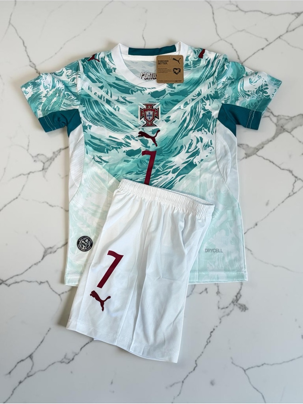 Cristiano Ronaldo #7 Portugal Kids Soccer Jersey Set 2026 Away Kit XS-XL - Picture 2 of 2